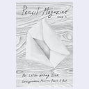 Magazine cover titled 'Pencil Magazine Issue 3' with a wooden texture background and folded paper illustration.