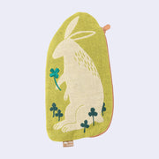 Rabbit w/ Clovers Zip Pouch/Bag (Green)