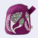 Rabbit and Plants Gusset Zip Pouch/Bag (Purple)