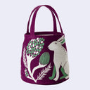 Rabbit and Plants Tote Bag (Purple)