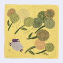 Fluffy Rabbit w/ Dandelions Square Towel/Handkerchief (Yellow)