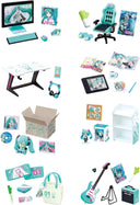 Collection of Miku-themed office supplies and decor items on a white background