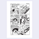 A black and white six-panel comic strip with expressive cartoon characters and speech bubbles with text including 'LET'S GO! THIS WAY!' and 'YAAAAA!'.