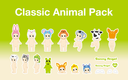 Collection of Sonny Angel classic animal stickers on a gradient background