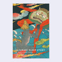 Book cover for Sazanami Sleep Study featuring a 1920s Japanese illustration of a dog fighting with a demon monster.