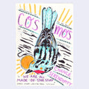 Illustration of a colorful bird with inspirational/grounding text all around it.