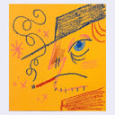 Illustration on yellow paper of a cartoon cowboy smoking a cigarette.