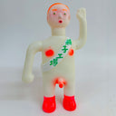 Toy figure with glowing red accents on a white background