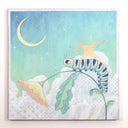 Illustration of a caterpillar on a leaf with a star on its back and moon in the background
