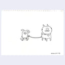 Black line drawing of two cartoon characters on a white background with 'Horvath 26' signature.