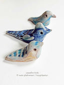 3 ceramic birds lined up.