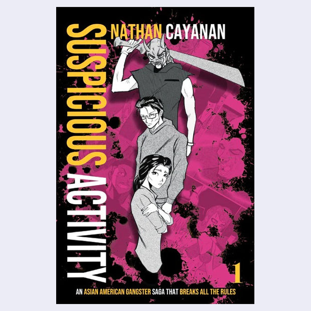 Book cover of 'Suspicious Activity' by Nathan Cayanan with stylized illustration and text.