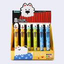 Set of 24 colorful multi-color click ballpoint pens, each with a white rubber Terrier dog as the pen topper.