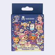 Product packaging for tokidoki's galactic themed blind box enamel pin set. 