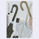 Illustration of various umbrellas with a minimal background, featuring the artist's name and 'Tokyo These Days' series.