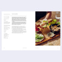Recipe card for tori no gomae, with a photograph of the dish being assembled for serving.