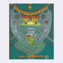 Book cover for "Understanding Monster (Book Two)" of a portrait, shoulders up, of a person wearing a dome helmet with a scene of a tiny person inside a bed with a monster at the foot of their bed.