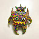 Colorful decorative mask with intricate patterns on a white background