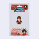 Monchhichi tiny figure in clear packaging with 'World's Smallest' branding on a white background