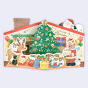 Merry Christmas 3D House Greeting Card (Blue Envelope)