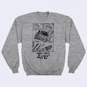 Junji Ito - Cat Diary: Yon & Mu "Biting" Fleece Sweatshirt (Gray)