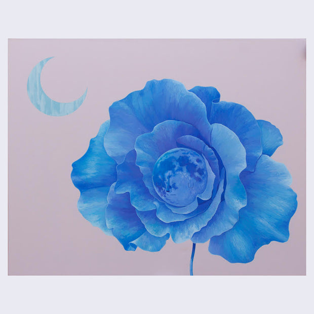 Yoskay Yamamoto - My Colour with U in Mind - Moon Flower in Blue Over Pale Pink - #17