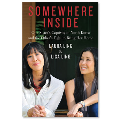 Laura Ling & Lisa Ling - Somewhere Inside book cover, with two woman witting on a porch.