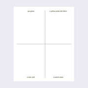 Page divided into 4 quadrants, with a drawing prompt at the top of each section.