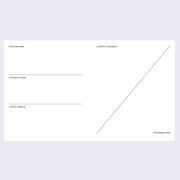 2 page spread. Left page divided into 3 sections, each with their own drawing topic. Right page divided into 2 sections diagonally with a drawing topic on each side.