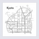 Archie's Press - Circle City Map Letterpress Print (Kyoto)