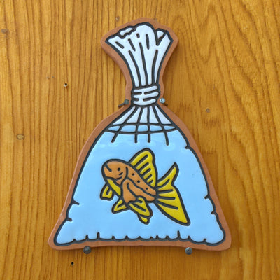 Land and Sea Show 2022 - Christina Margarita Erives - "Fish in Bag Tile (1)" 2021