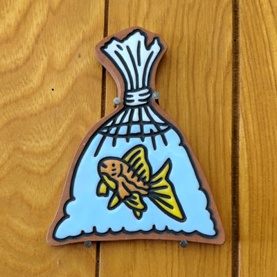 Land and Sea Show 2022 - Christina Margarita Erives - "Fish in Bag Tile (2)" 2021