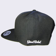 Black hat with a flat bill, with "Giant Robot" written in cursive white embroidery along the side.