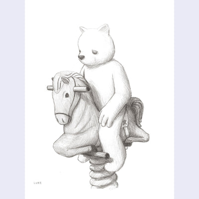Luke Chueh Drawings - "One Trick Pony"