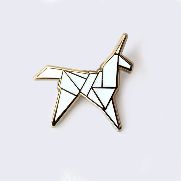 Giant Robot - Origami Unicorn Enamel Pin (Glow-in-the-Dark)