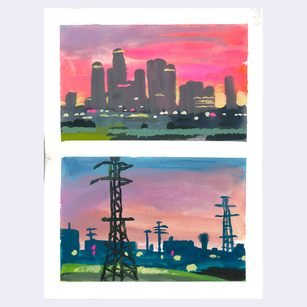 Sitting Outside - #89 - Tom Eichacker - "Los Angeles Sunset (Diptych)"