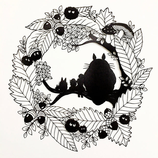 Totoro Show 6 - Kanako Abe - "My Favorite Friends" (hand-cut paper)