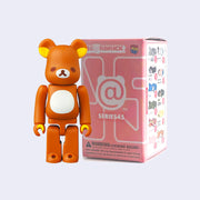 Vinyl figure of a Bearbrick style bear, designed to look like Rilakkuma.