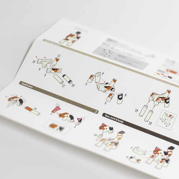 Paper instructions with step by step how to build Paperoid figure.