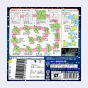 Backside of paper packaging for a Japanese origami set, featuring visual illustrations of how to fold the paper and accompanying text in Japanese.