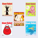 5 issues of Giant Robot Magazine, with varying covers.