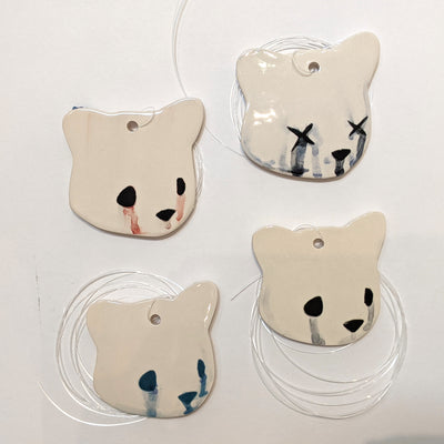 Jenn Lima - Luke Chueh: More Drawings - 4" Small Ceramic Bear Head (Facing Right)