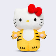 Plush of Hello Kitty, where her body is designed like a tiger. 