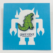 Giant Robot - Origami Kaiju Monster Enamel Lapel Pin Glows in the Dark