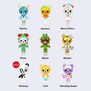 9 differently designed vinyl cartoon bear figures. For more detailed explanation, reference product description.