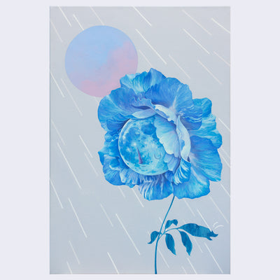 Yoskay Yamamoto - Flower Bird Wind Moon - "Moonflower in Spring Rain"