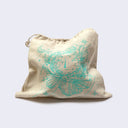 Photo of a hemp tote bag with a print of a line drawing of a moonflower.