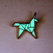 Giant Robot - Origami Unicorn Enamel Pin (Glow-in-the-Dark)