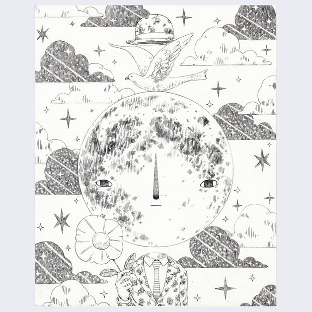 Yoskay Yamamoto - Flower Bird Wind Moon - "Sketch August 03"