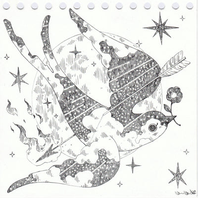 Yoskay Yamamoto - Flower Bird Wind Moon - "Sketch August 04"